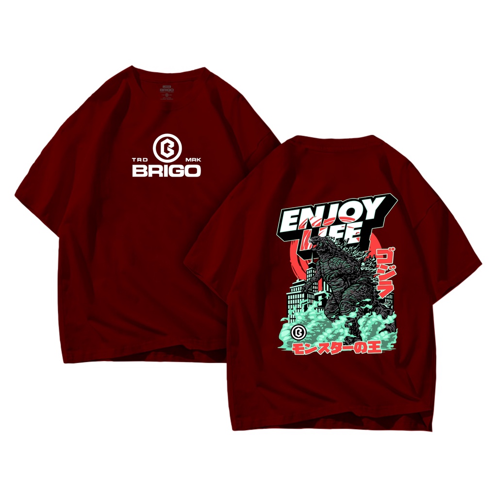 BRIGO Kaos Oversize ENJOY LIFE II Kaos Jumbo Size Pria &amp; Wanita II Kaos Oversize Print DTF