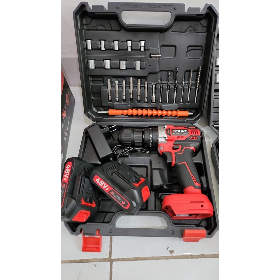 DEKWE DK 1048 Cordless impact drill 48V Mesin bor beton besi kayu 48V