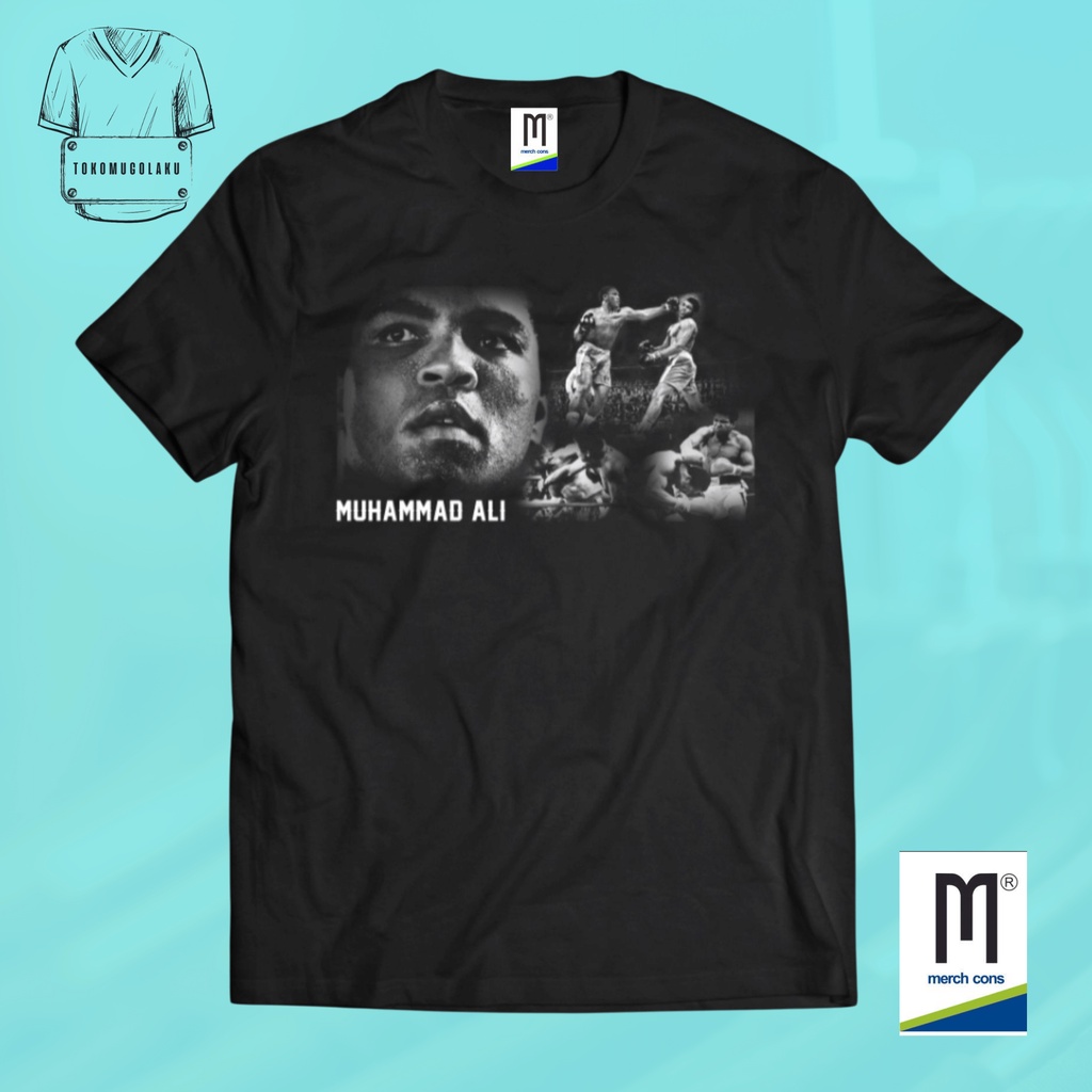 KAOS MUHAMMAD ALI MODEL 1 / KAOS TOKOH / KAOS BOOTLEG / MERCHCONS APPAREL / CODE HM30+