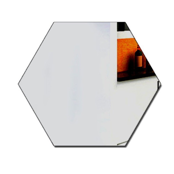 ☛TK☚ R215 CERMIN HEXAGONAL STIKER KACA ARYCLIC HIASAN DINDING WALL MIRROR MURAH BERKUALITAS