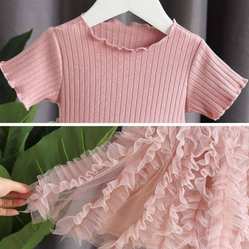 DR131-Dress Anak Bayi Perempuan Simple Rumbai Elisa-5