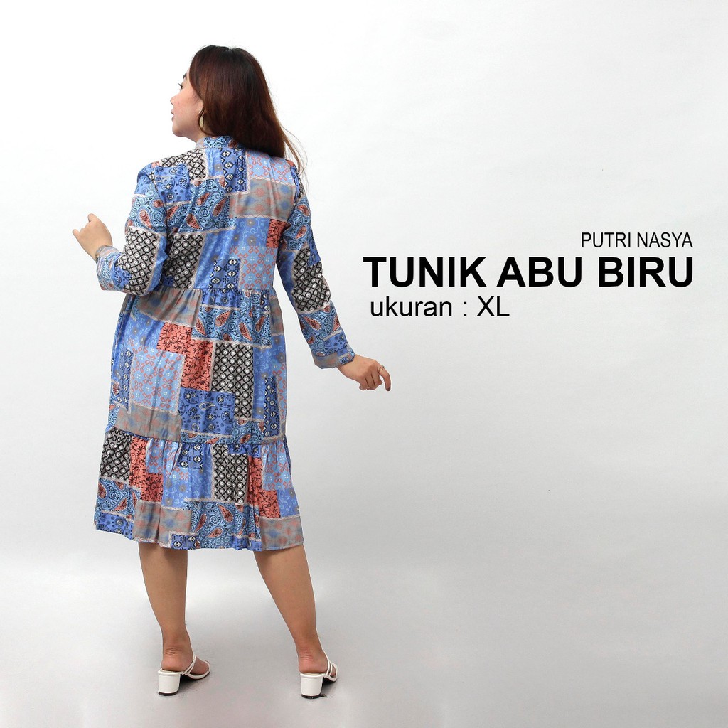 Tunik rayon long jumbo / atasan wanita big size / atasan tunik / tunik kerja / tunik motif