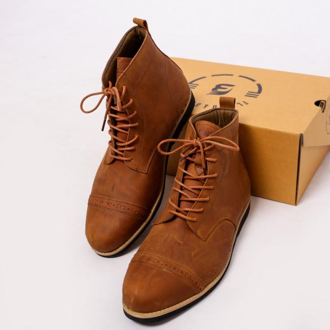 Sepatu Boot Pria Kulit Asli Sepatu Pantofel Sepatu Kerja Model Moreno Promo Heboh| Serba Murah| Trendi| Premium| Import| Terlaris| Cuci Gudang| Stok Terbatas| Produk Terbaru| Terlaris| Sangat Laku| Baru| Hot||