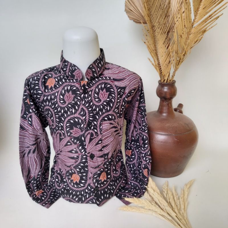 Batik Anak Laki-laki Pendek Panjang Premium Ungu Lilac