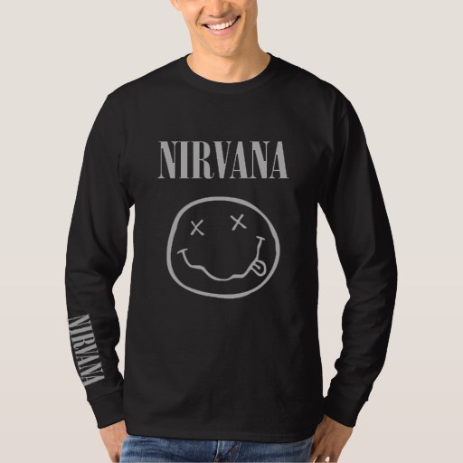 t-shirt kaos long sleeve nirvana