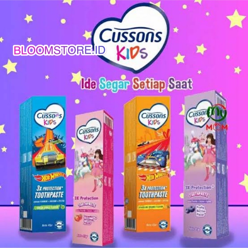 CUSSONS KIDS Kid Toothpaste Tooth Paste Odol Pasta Gigi Anak 45 g gr gram 45g 45gr 45gram Strawberrry Smoothie Cusson Fruity Berries Fresh Apple Sparkling Orange Bayi