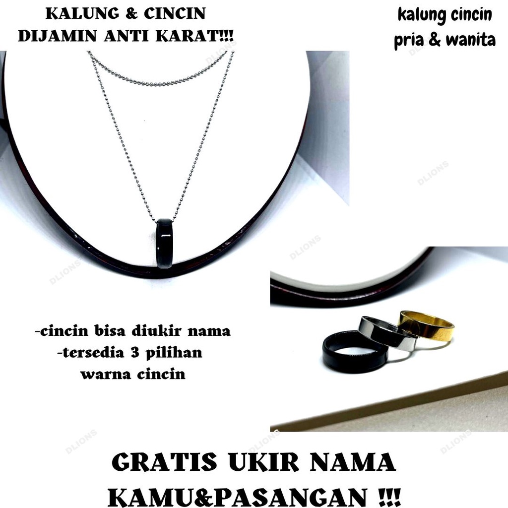 KALUNG LIONTIN CINCIN PRIA,KALUNG CINCIN PRIA,KALUNG CINCIN WANITA,GRATIS UKIR NAMA