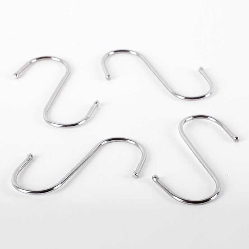 10pcs / set Kait Gantungan Baju Bentuk S Bahan Stainless Steel Untuk Kamar Mandi / Dapur