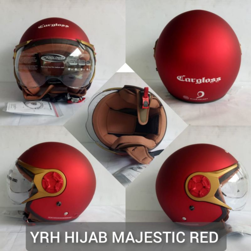 HELM CARGLOSS YRH HIJAB &quot;ORI&quot; - MAJESTIC RED ( PASTEL RED DOFF )