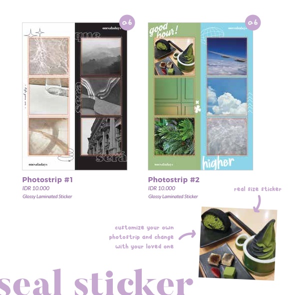 

ONESALADAYS Mini Seal Photostrip Sticker Sheet / Stiker Kiss Cut