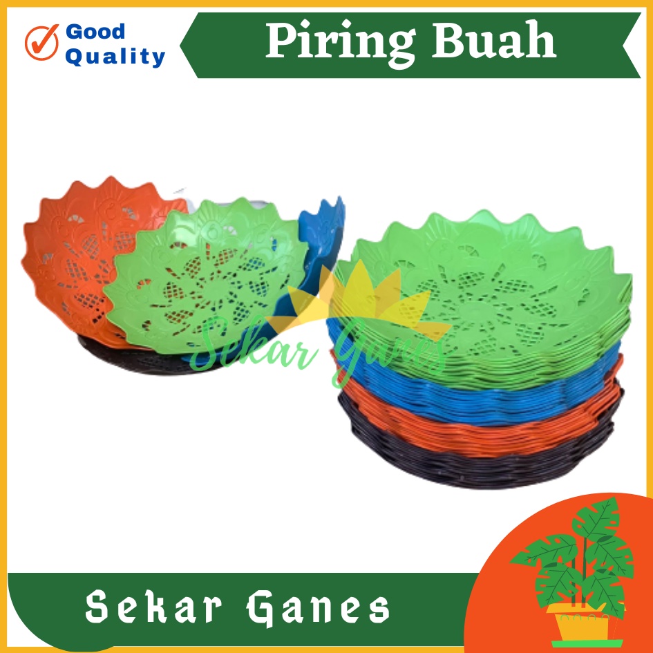 PROMO LUSINAN Piring Plastik Saji Buah Serbaguna Rotan Warna Warni Motif Bunga Murah Termurah Grosir Piring Buah Plastik Rotan Unik Lusinan Grosir Besar - 1 lusin / 12 pcs Piring Rotan Plastik Buah Termurah Bahan Bagus