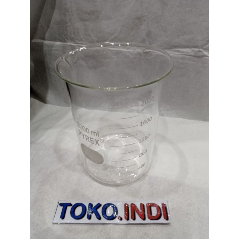 Beaker Glass 2000 ML/ Beaker Glass Pyrex 2 Liter / Beaker Glass Iwaki 2 Liter / Pyrex / Iwaki