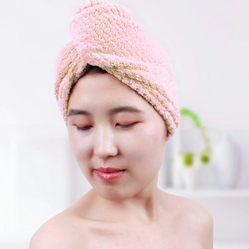 Handuk Pengering Rambut Kepala Hair Wrap Quick Drying Tower Faroot f060