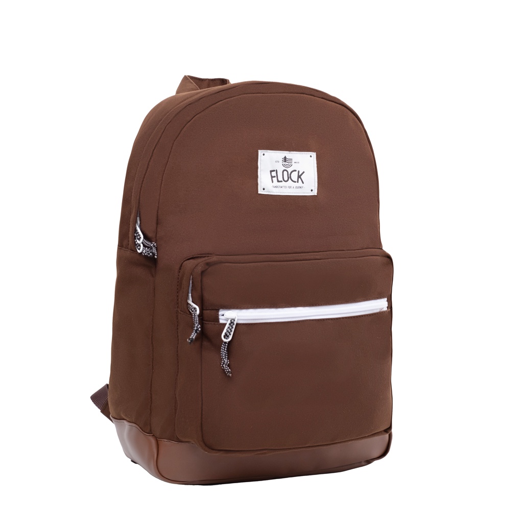 FLOCK Daily Travel Backpack - Water Resistant - Saddle Brown