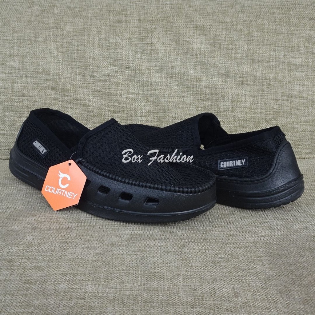 Sepatu Slip On Slop Selop Kasual Pria Cowok Dewasa Keren Bahan Karet Murah Untuk Santai Kuliah Kerja