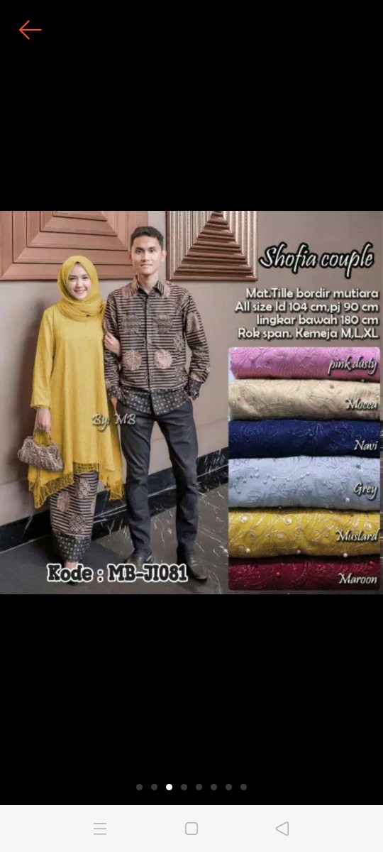 Shofia Couple - Couple Batik Asmara Linggar Set Kebaya Brukat