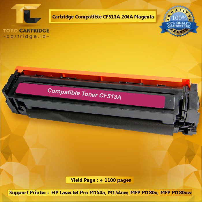 Cartridge Toner HP CF513A 513A 204A Magenta New Printer Laserjet Pro MFP M154A M154NW M180N M181FW