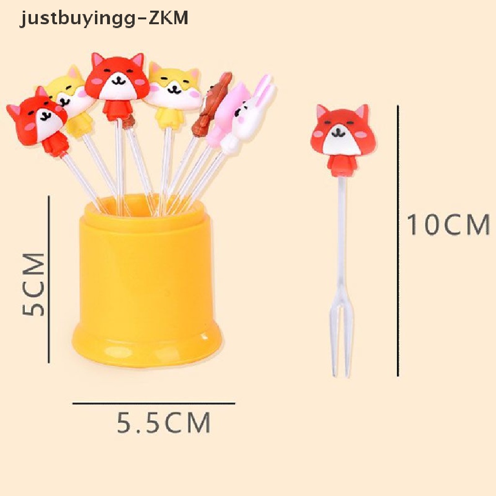 [justbuyingg] 8pcs Lunch Cartoon Kid Fruit Fork Princess Snack Cake Dessert Toothpick Bento [zkm]