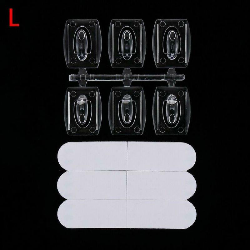 6/20Pcs Transparent Strong Adhesive  Hooks / Bathroom Kitchen Towel Removable Key Hanger Hooks