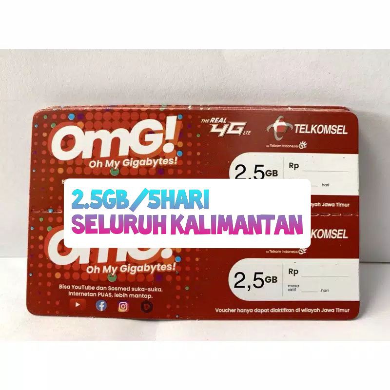 vocher telkomsel 2.5gb/5hari