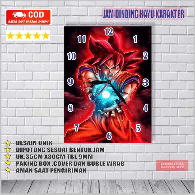 JAM DINDING BESAR GOKU KARAKTER ANIMASI UNIK DAN KEREN KAYU WALLDECOR HIASAN PAJANGAN DING DING DISKON MINIMALIS AESTHETIC MURAH TEMPEL TEMBOK CUSTOM DEKORASI DINDING KAMAR TIDUR ANAK COWOK ANIME MODERN MEWAH GLOW THE DARK KWALITAS TERBAIK