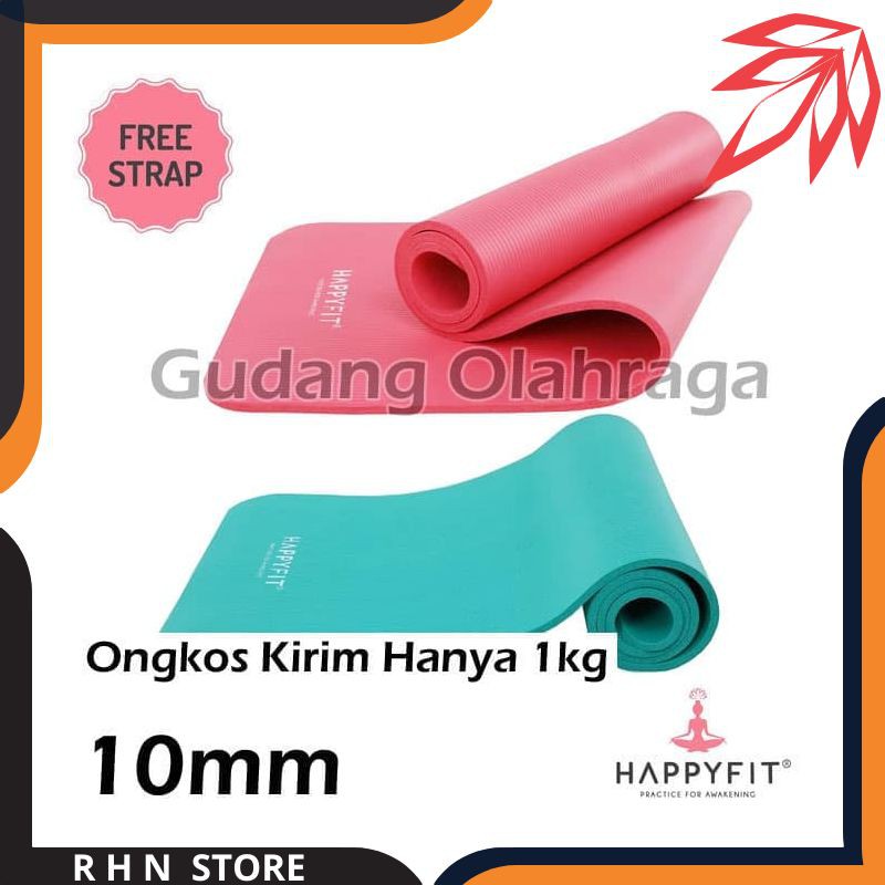 R69 Matras Yoga HAPPYFIT NBR 10mm / Yoga Matt / Matras Senam Tebal 10mm