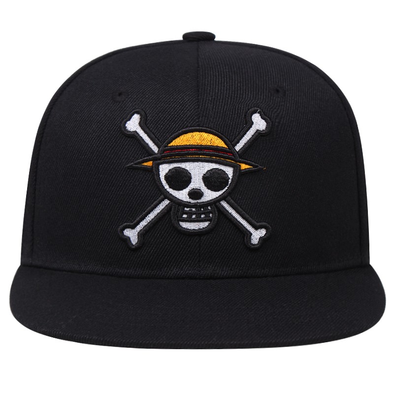 Topi Baseball Motif Bordir Anime One Piece Gaya Kasual Untuk Pria Dan Wanita