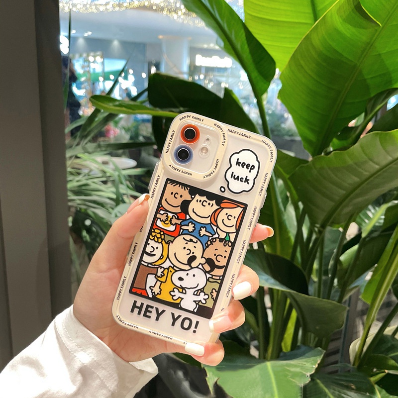 Case Pelindung Transparan Motif Kartun Snoopy Untuk Iphone 7 8 SE2020 7 + 8 PLUS 11 12 13 PRO MAX