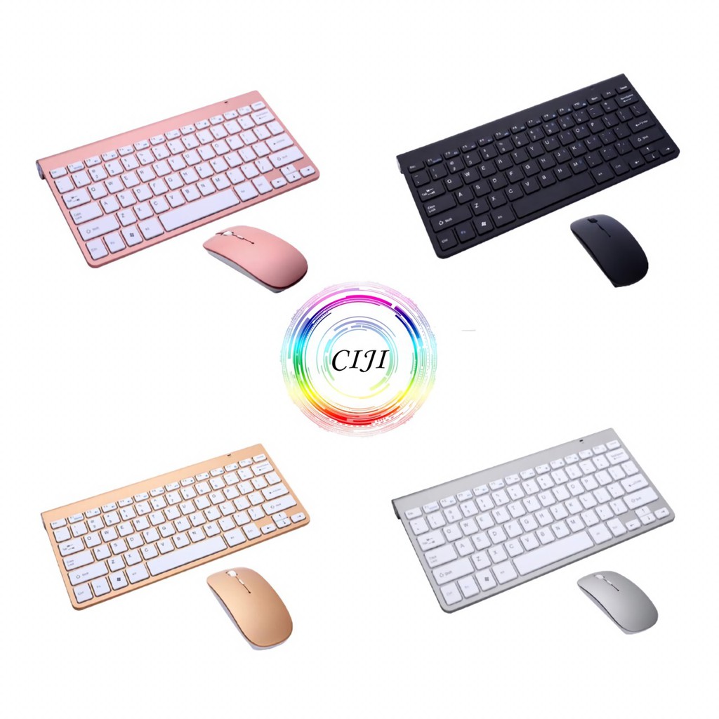 [ COD ] CIJI Paket Keyboard Wireless + Mouse Wireless Silent Desain Ultrathin Elegan