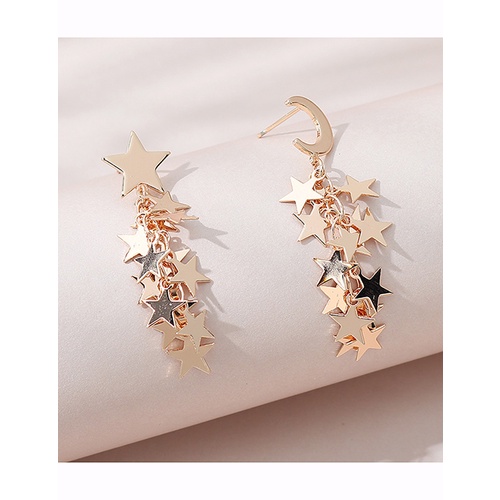 LRC Anting Tusuk Fashion Golden Little Star Earrings Y65619