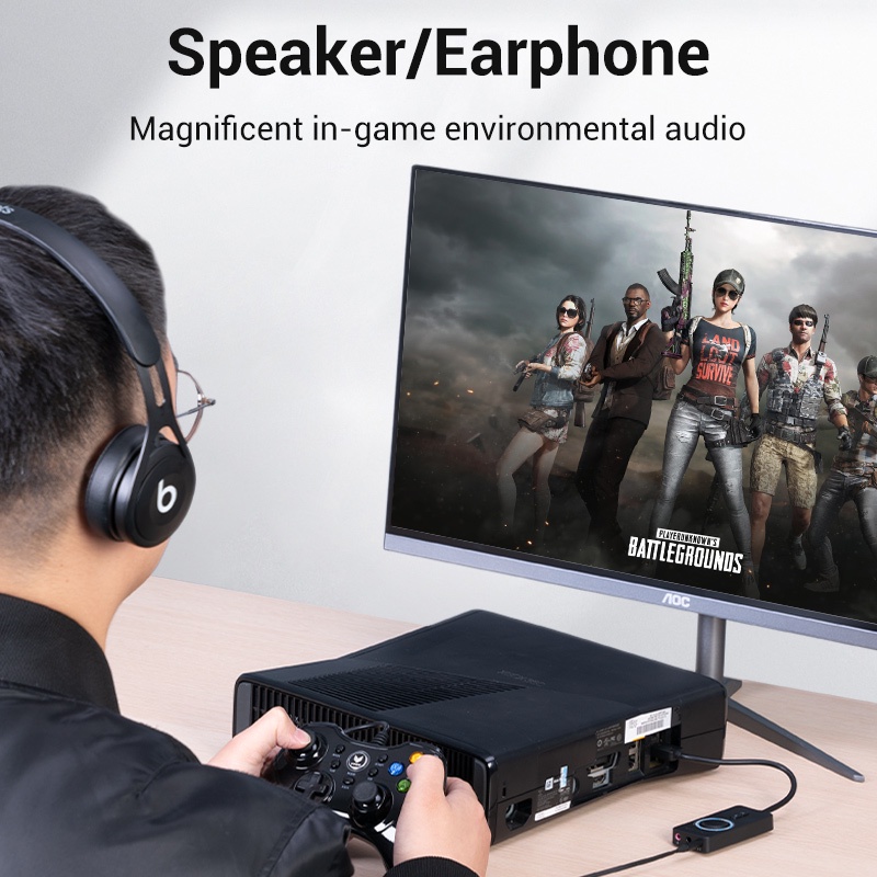 Vention USB Sound Card External Stereo Sound Adapter w/ Volume Control-7