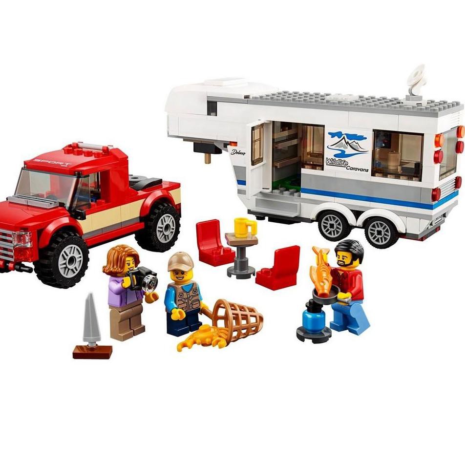 lego city great vehicles pickup & caravan truck toy