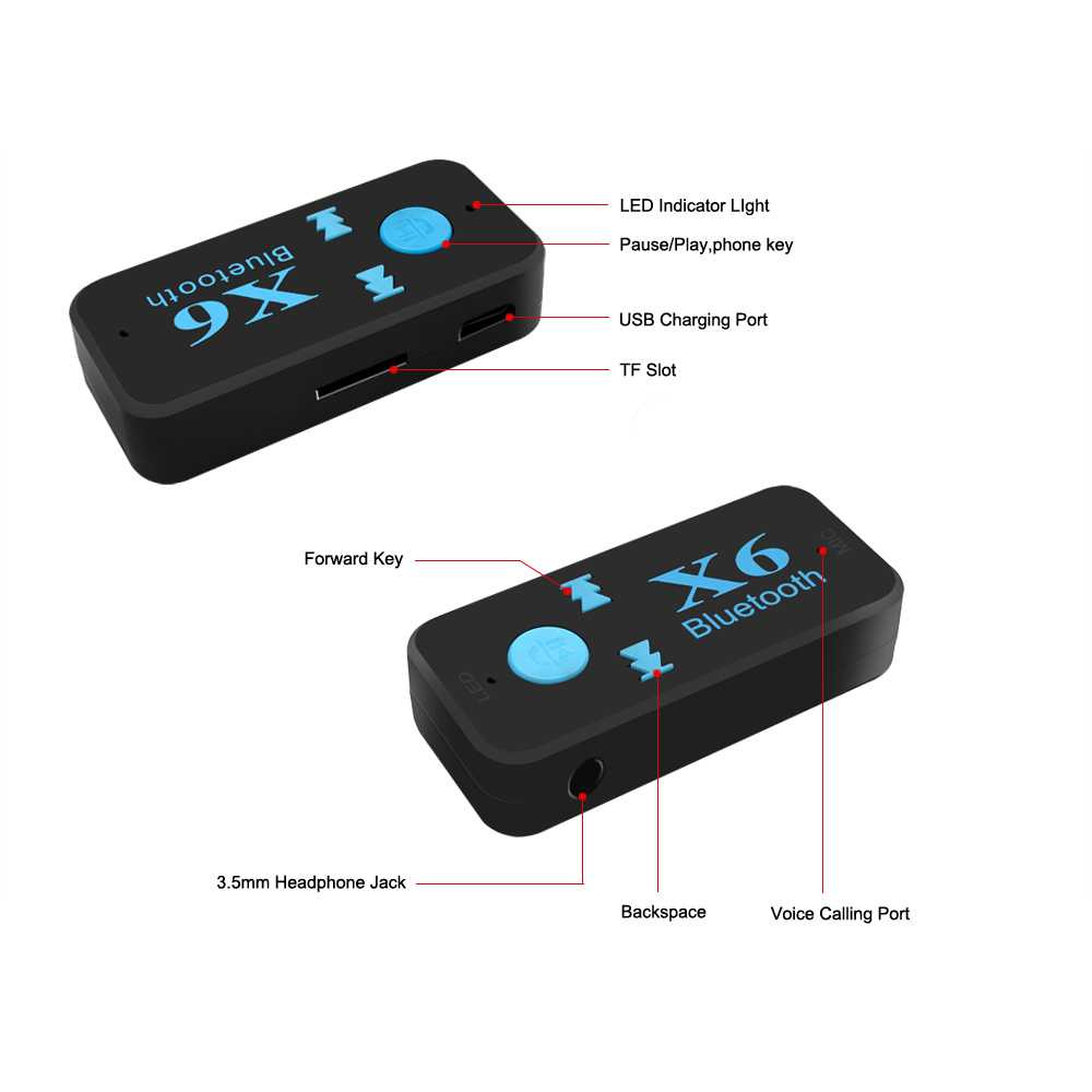 Bluetooth Aux Audio BT Receiver Mobil speaker ampli dll support Micro SD multi fungsi komplit- HQX6