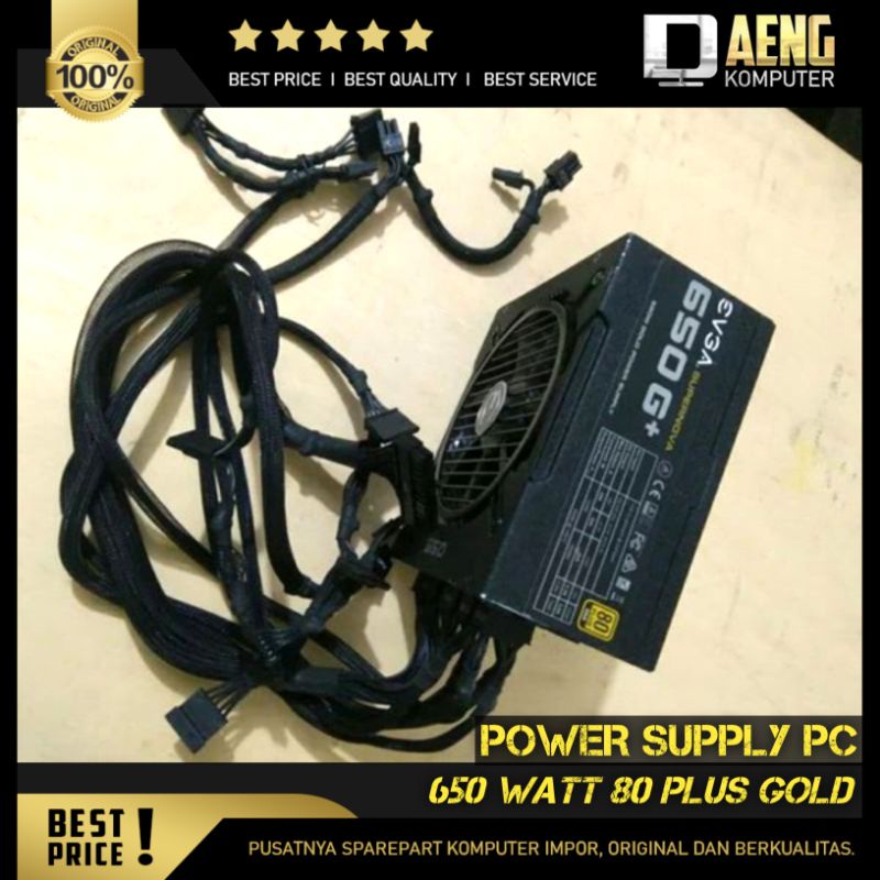 PSU Power Supply Suplay PC EVGA SUPERNOVA 650G 650 Watt 80 Plus GOLD Mantap Original Murah