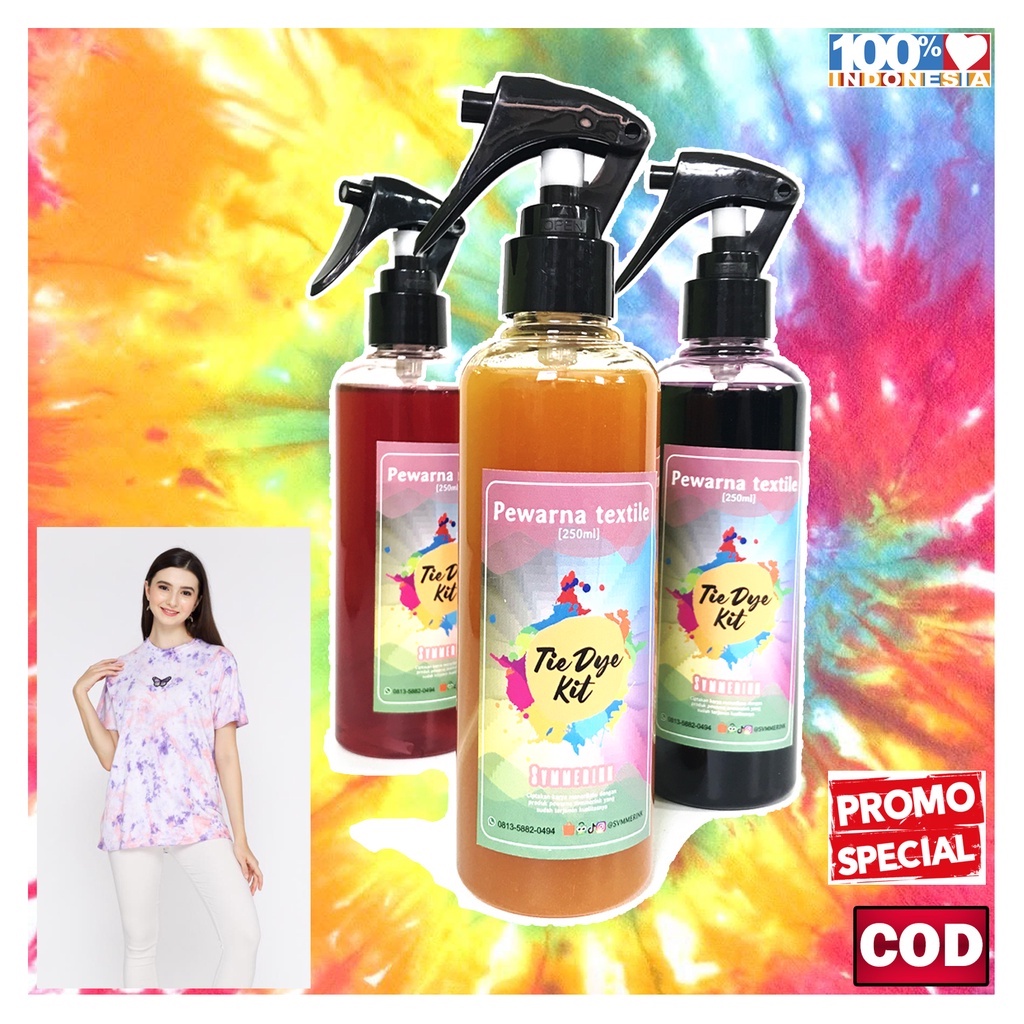 PEWARNA TIE DYE KIT SEMPROT 250ML UNTUK TEKSTIL SPRAY TYE DYE PAKAIAN BAJU KAOS