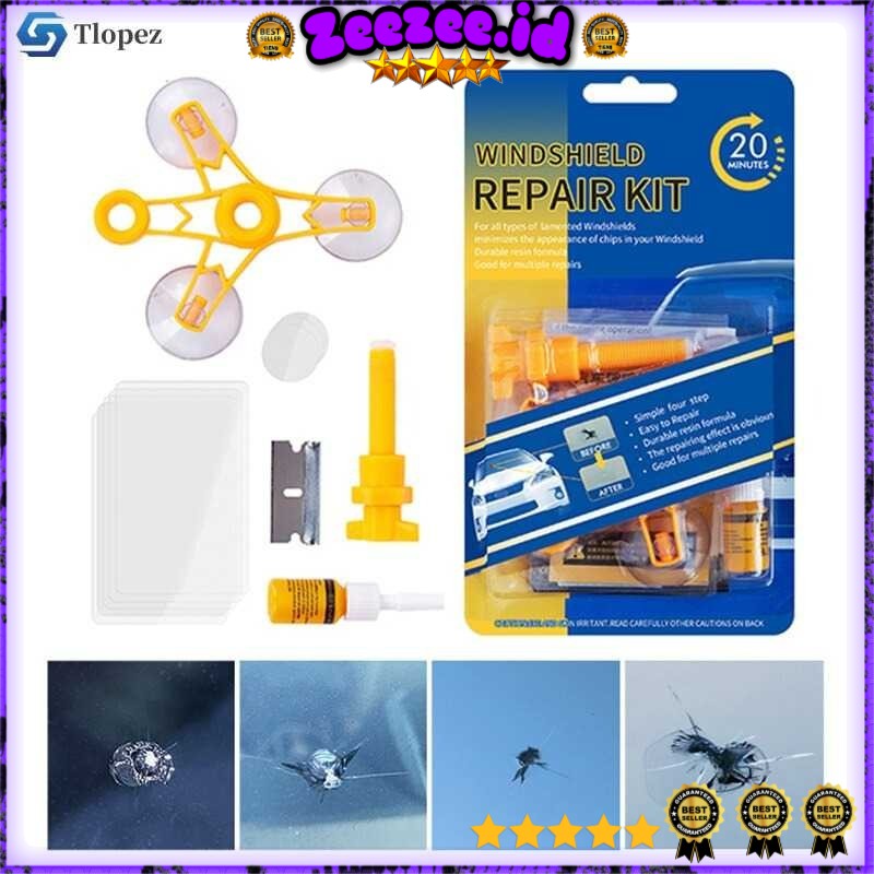 Alat Reparasi Kaca Mobil Retak Windshield Repair Kit - 42GKG - Multi Warna