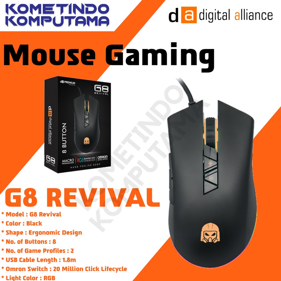 G8 Revival - Hitam Digital Alliance G8 Revival Mouse Gaming - DA