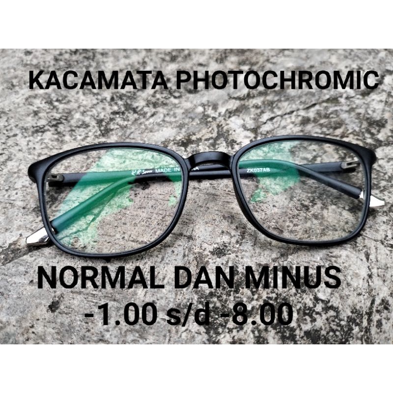 KACAMATA PHOTOCHROMIC NORMAL dan MINUS -1.00 s/d -8.00 / Kacamata Berubah Warna, Pria dan Wanita
