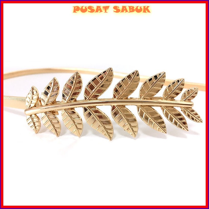 Belt Per Sabuk Wanita Fashion Gesper Cewek Ikat Pinggang Korea Rantai model Daun Silver Gold kecil