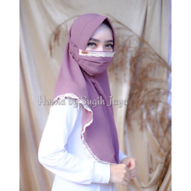 HUSNA | Khimar AUDY SET MASKER Diamond