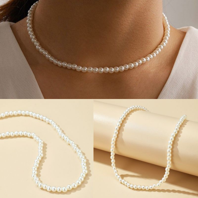 Carissa Pearl Choker Korean Necklace Kalung Mutiara Klavikula Korea