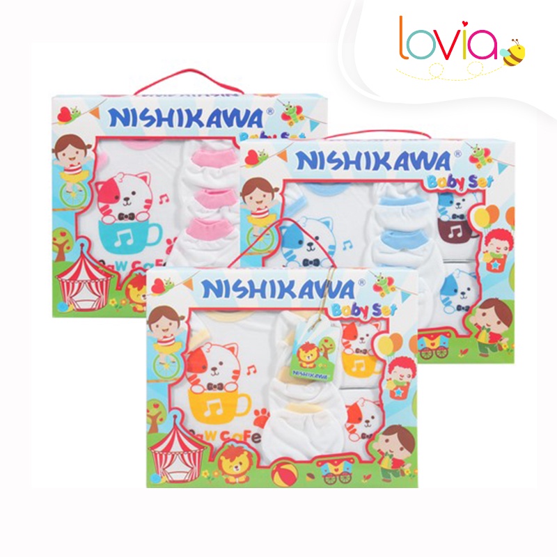 Nishikawa Baju Set Bayi / Baby Set Putih / Sablon Paw Cafe Ns 2211