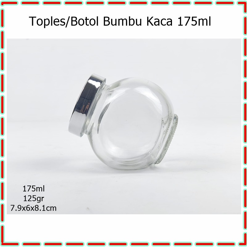 [1pcs] Toples/Botol Bumbu  Mini Miring Kaca 175ml