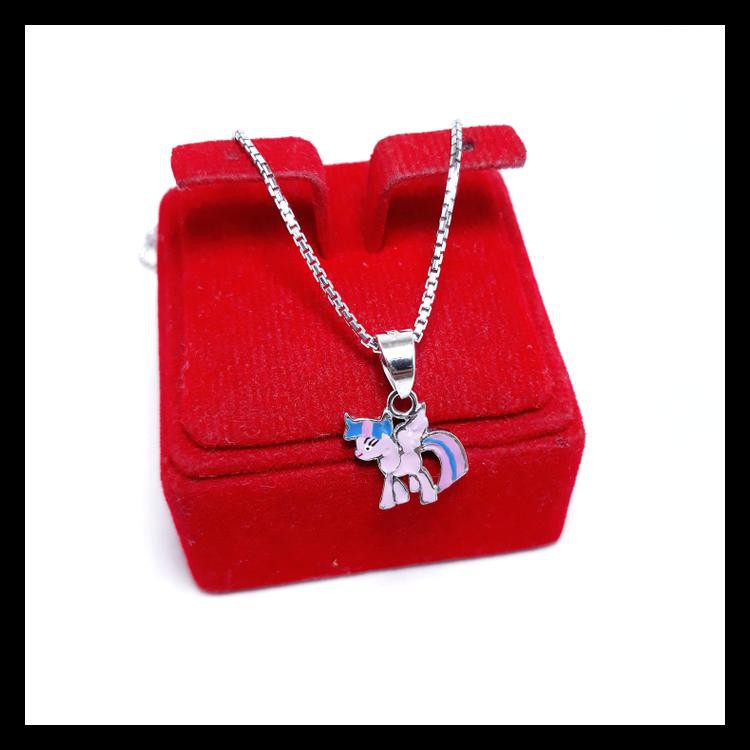 MURAH KALUNG ANAK LITTLE PONI / KUDA PONI PERAK SILVER 925 LAPIS EMAS PUTIH TERJAMIN