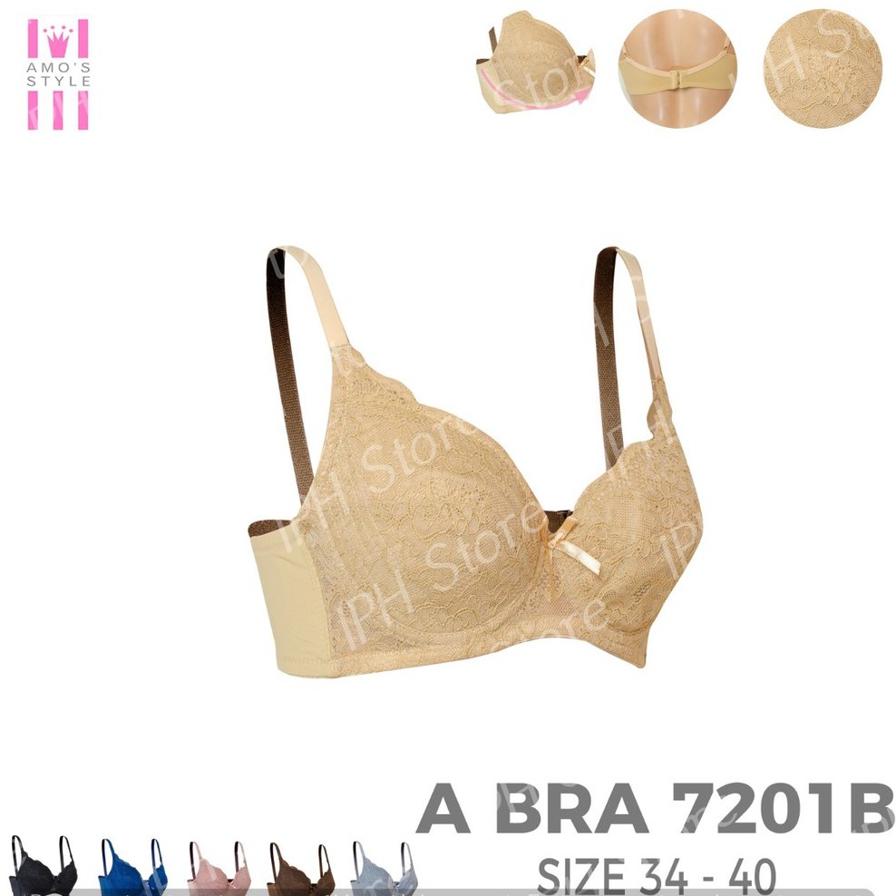 Bra / BH Amo's Style 7201B (Cup B, Tanpa Busa, Pakai Kawat, Kait 2)