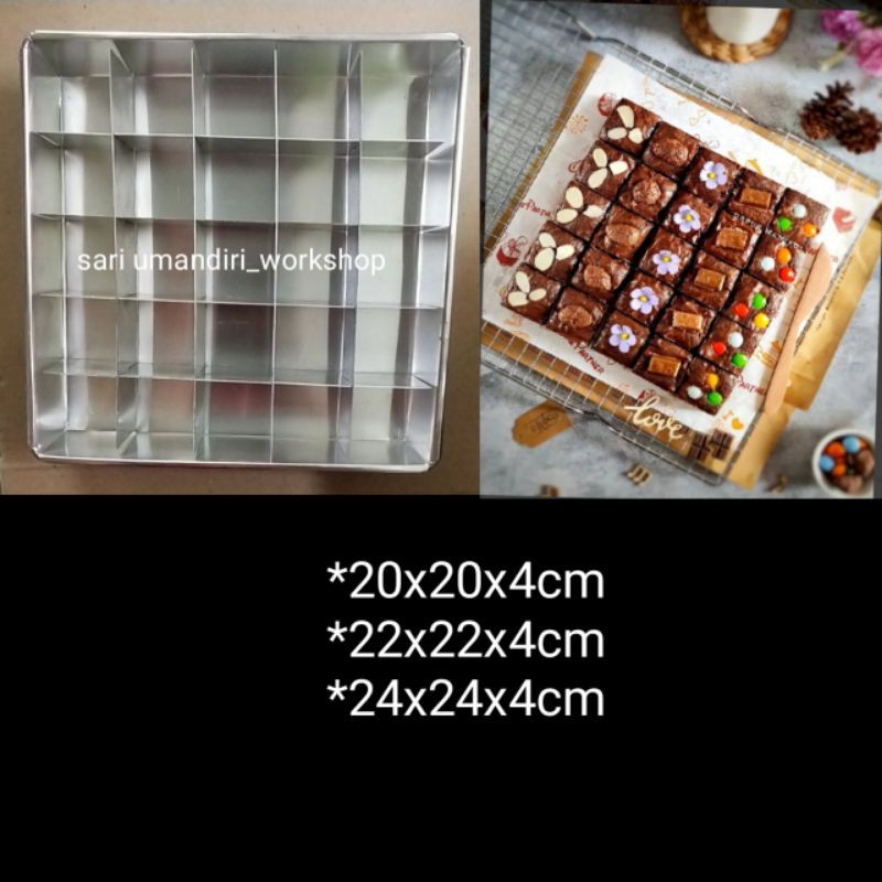 Loyang kue/loyang Brownies Sekat/Loyang Kotak/Loyang Sekat/Cetakan Brownies/Loyang Brownies/Loyang D