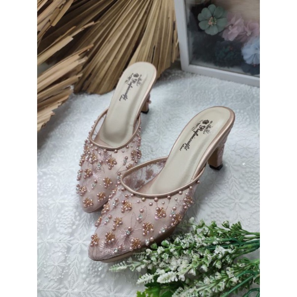 sepatu rafaizoutfit marrika rosegold tinggi 7cm lancip