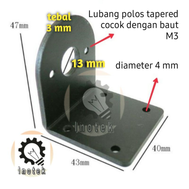 Bracket Motor DC 555 550 545 - Dudukan Motor DC 555 550 545