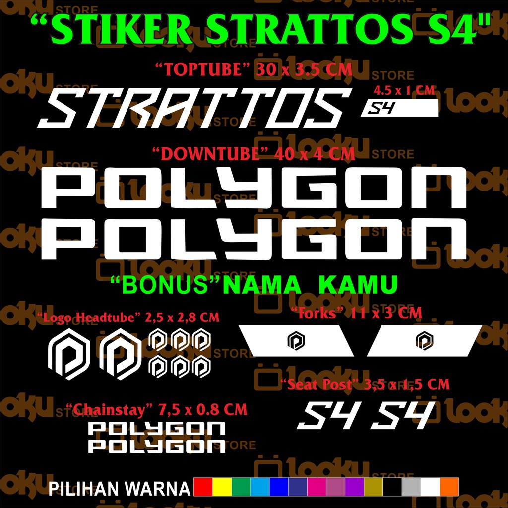 Stiker Polygon STRATTOS S4 decal sepeda roadbike