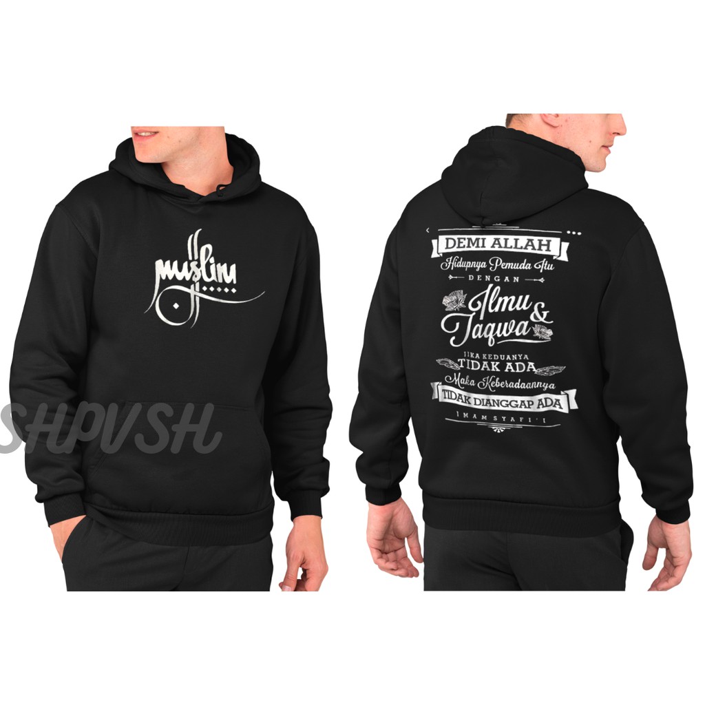 Hoodie Pria Muslim Ilmu Dan Taqwa / Jaket Islami Khalifah